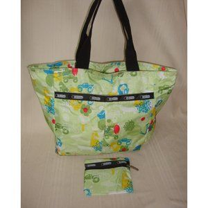 LESPORTSAC Lesportsac Zippered Shoulder Bag Double Strap Tote Purse with Pouch